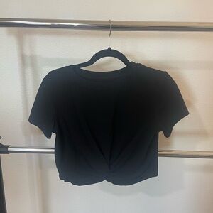 Black Twist-Front Crop Top